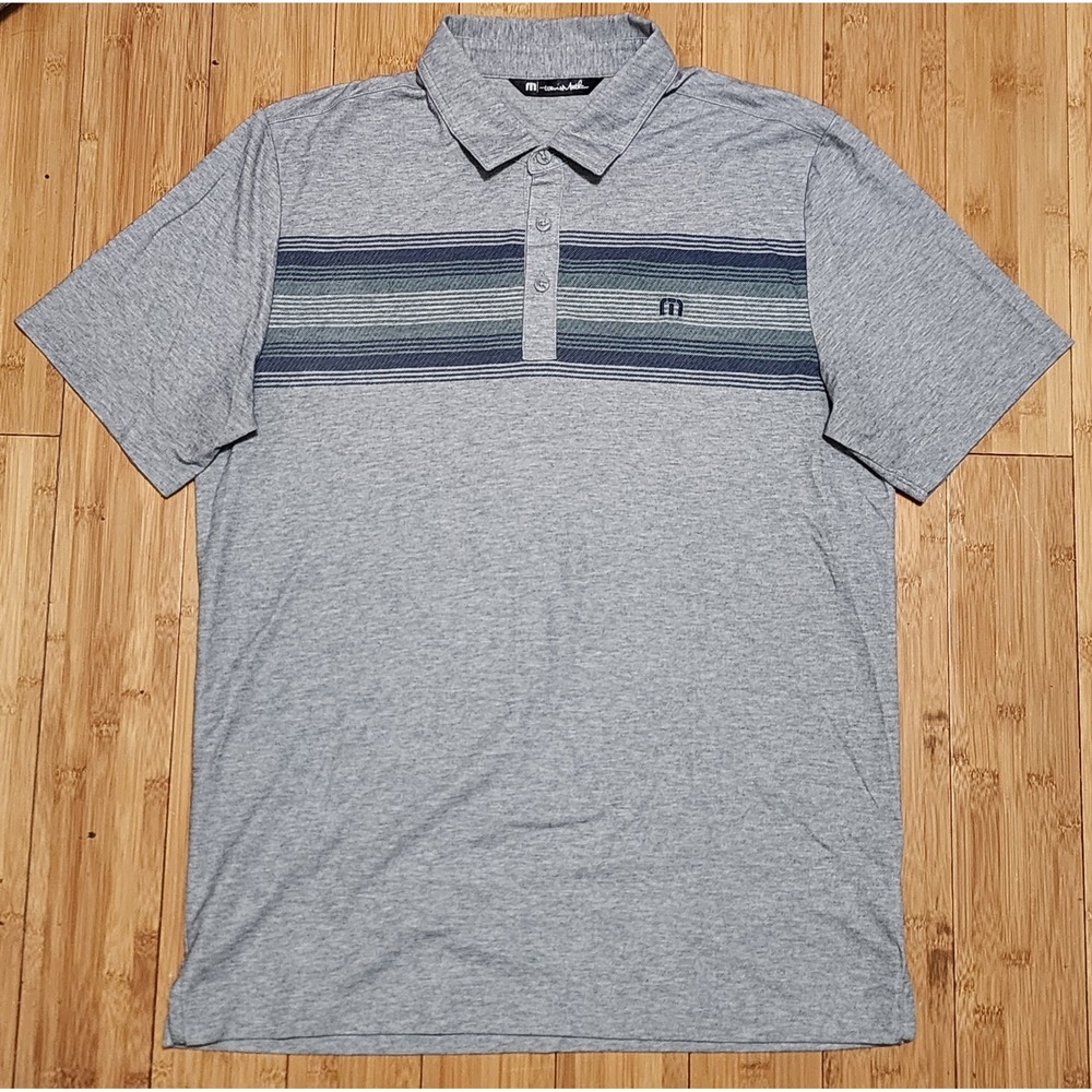 Travis Mathew Mens Large Gray Wildwood Golf Polo Shirt Pima Cotton BIRT0707